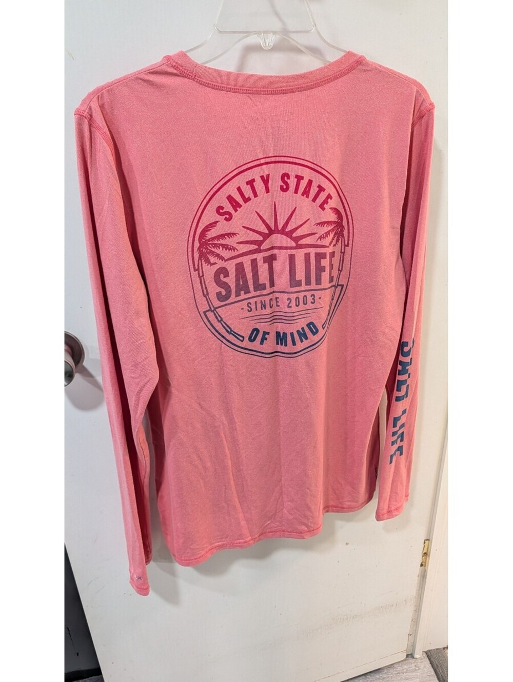 Salt Life Salty State of Mind Pink Long Sleeve T-Shirt XL